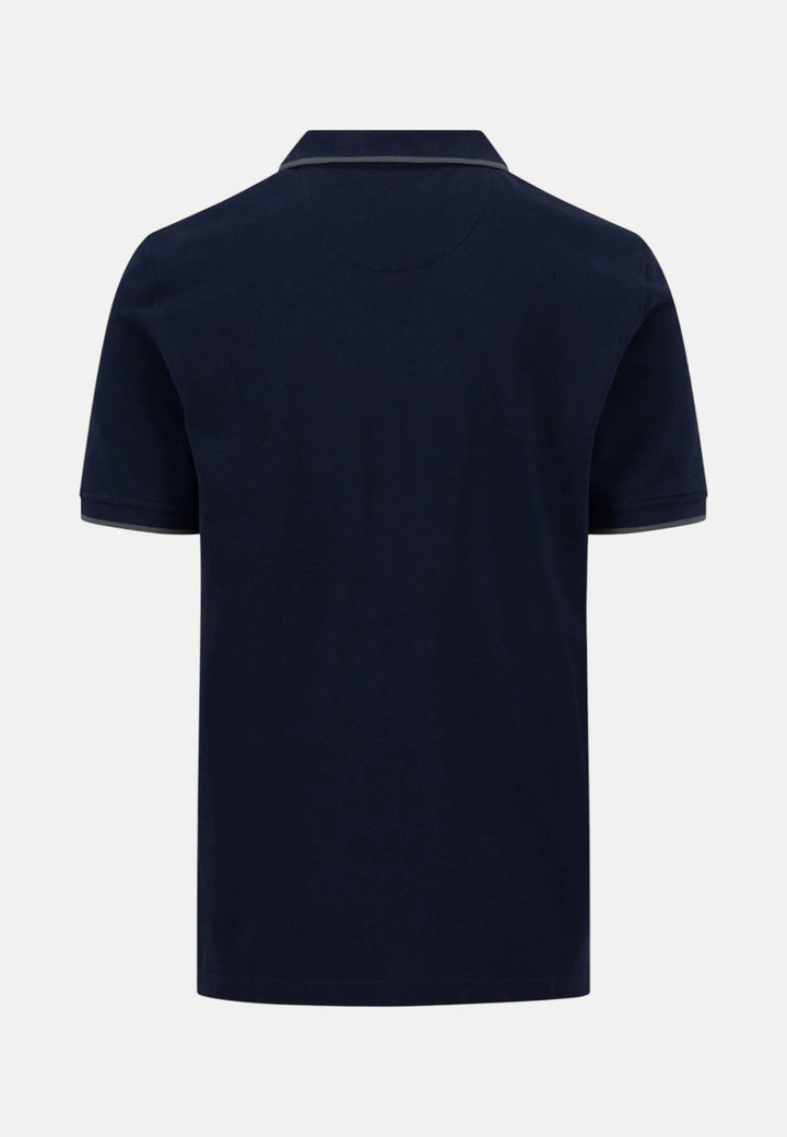 Fynch - Hatton Contrast Tipped 2 - Ply Cotton Polo Shirt Navy 16131801-685-M