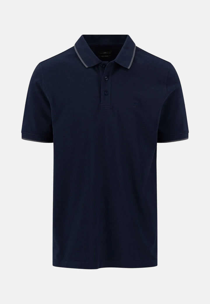 Fynch - Hatton Contrast Tipped 2 - Ply Cotton Polo Shirt Navy 16131801-685-M