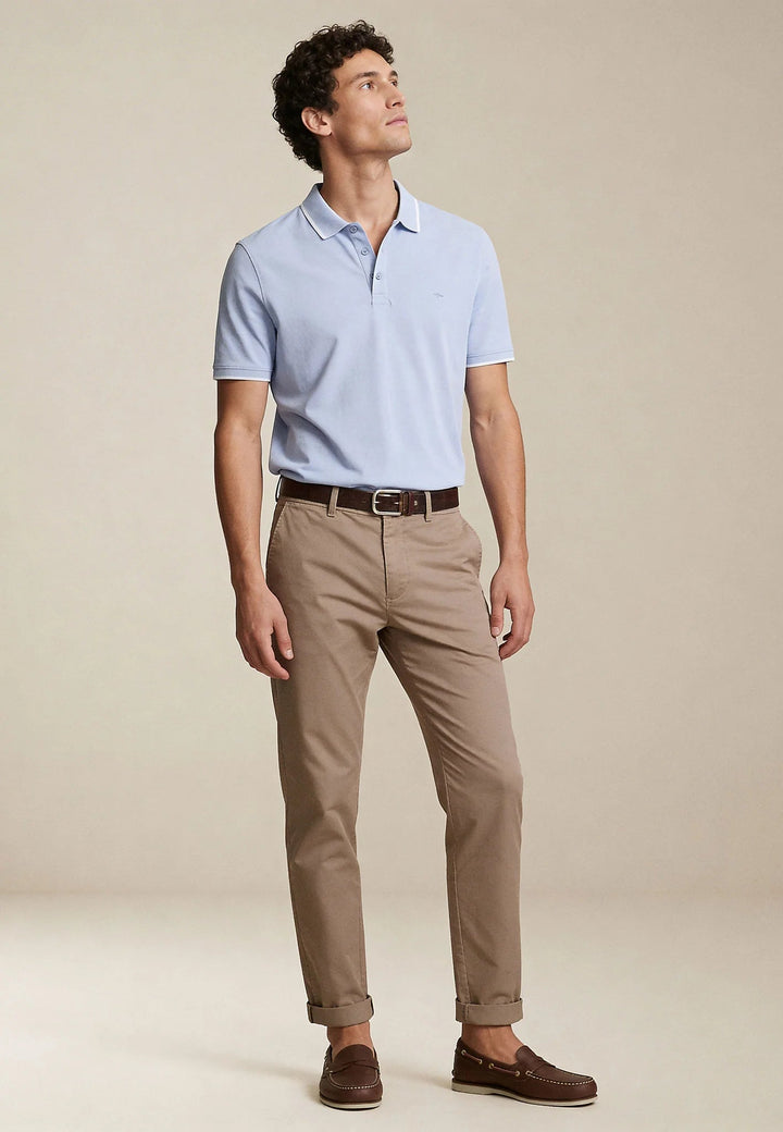 Fynch - Hatton Contrast Tipped 2 - Ply Cotton Polo Shirt New Breeze 16131801-653-M