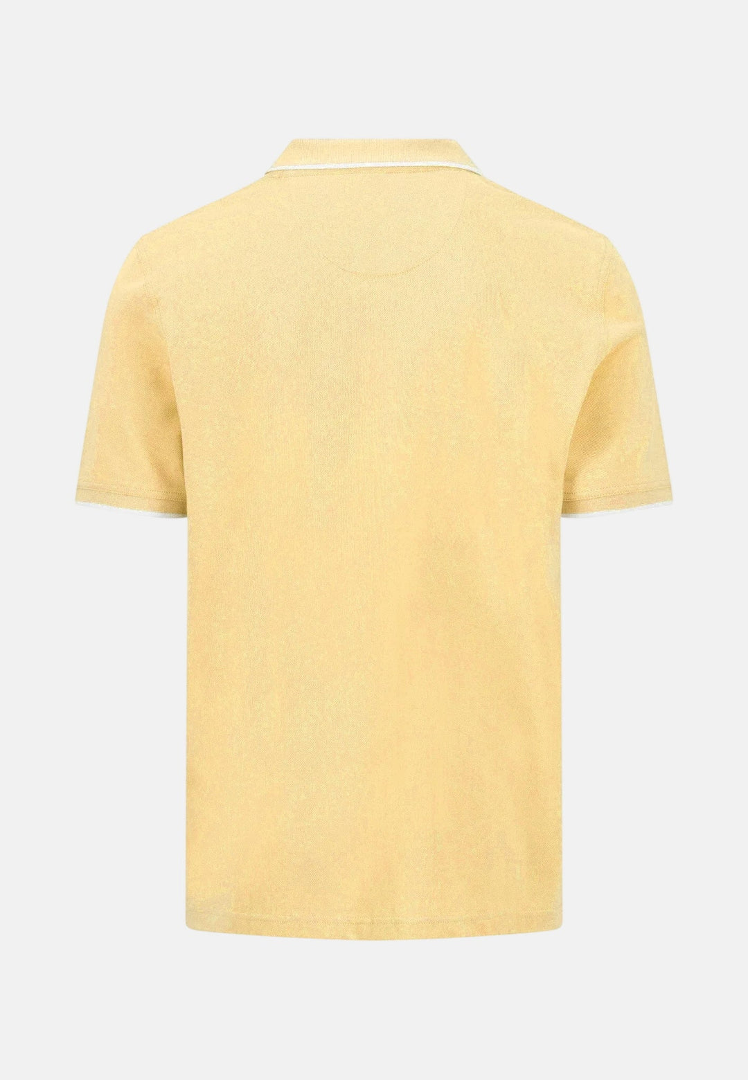 Fynch - Hatton Contrast Tipped 2 - Ply Cotton Polo Shirt Pale Yellow 16131801-113-M