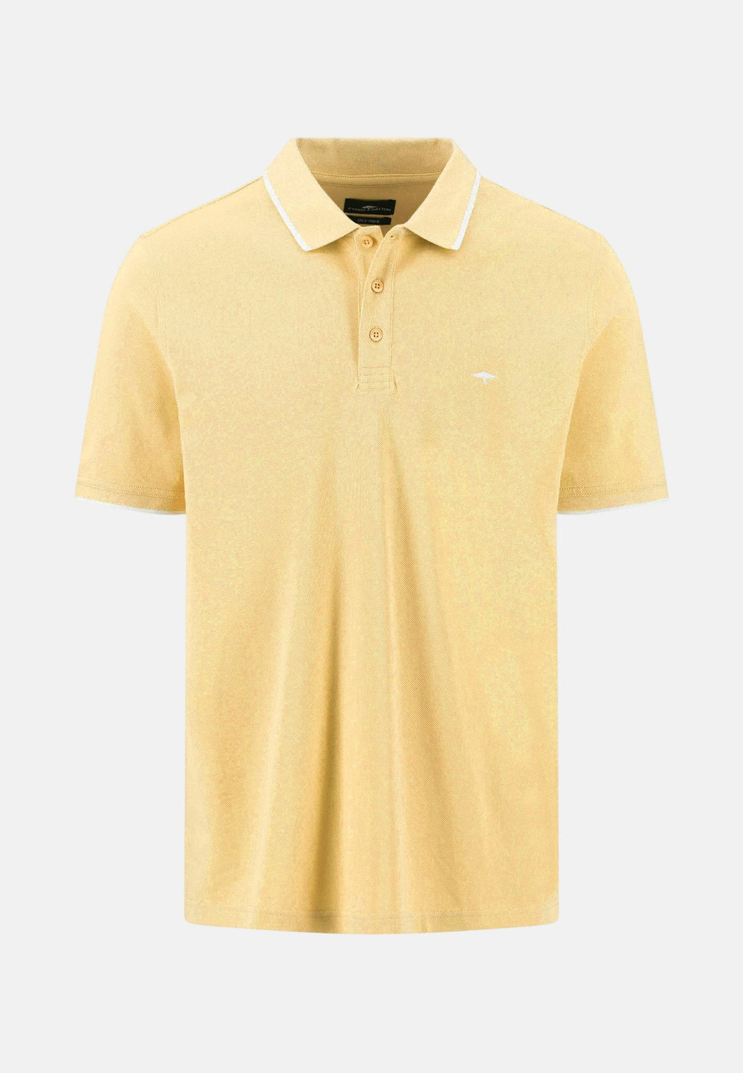 Fynch - Hatton Contrast Tipped 2 - Ply Cotton Polo Shirt Pale Yellow 16131801-113-M