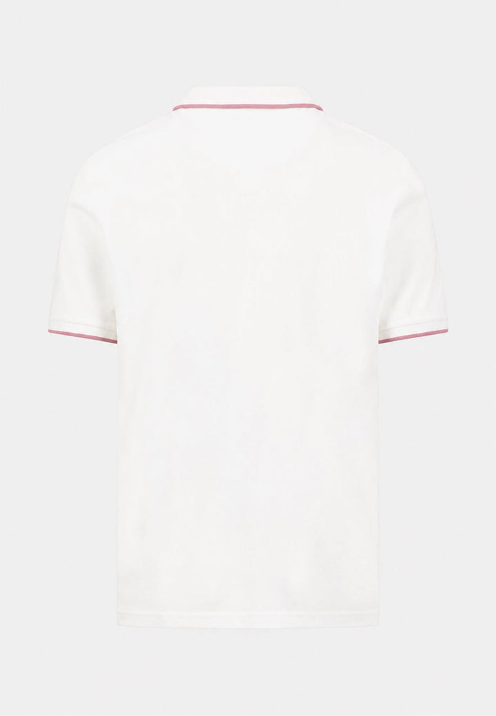 Fynch-Hatton Contrast Tipped 2-Ply Cotton Polo Shirt White 16131801-802-M
