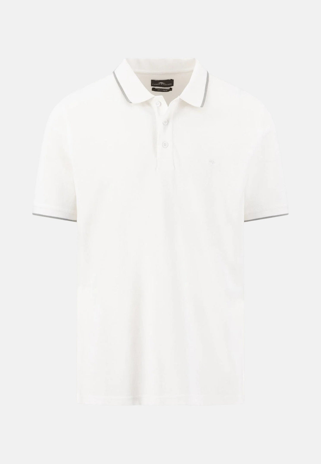 Fynch - Hatton Contrast Tipped 2 - Ply Cotton Polo Shirt White 16131801-802-M