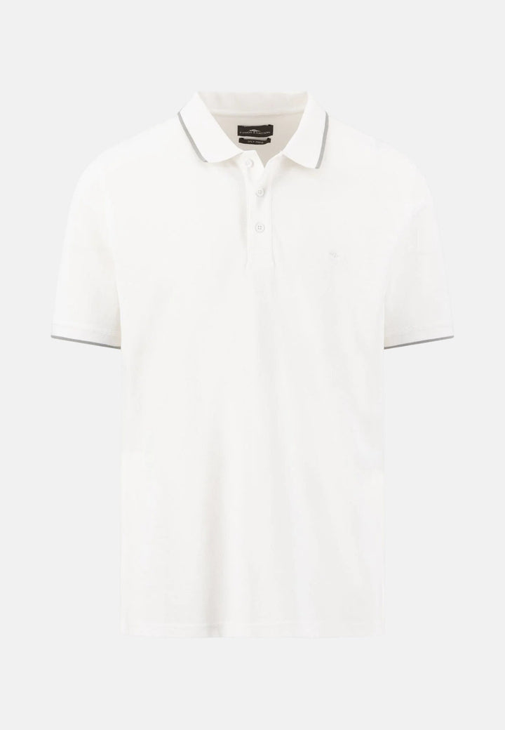 Fynch - Hatton Contrast Tipped 2 - Ply Cotton Polo Shirt White 16131801-802-M