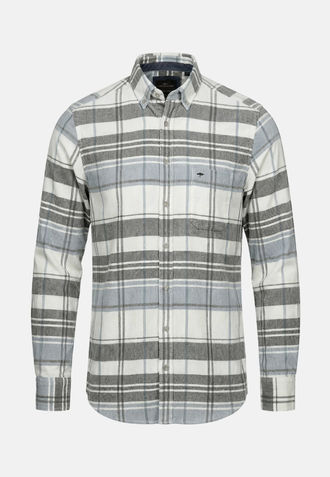 Fynch-Hatton Corduroy Check Button Down Shirt Clay 16095490-848-M