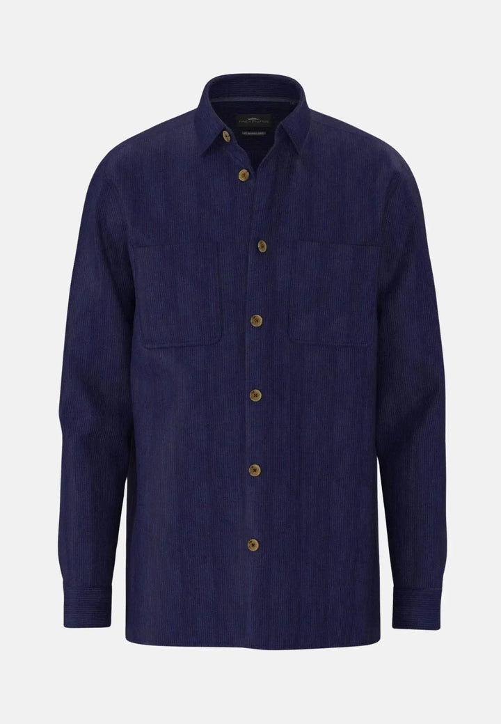 Fynch - Hatton Cotton Corduroy Overshirt Navy - 15098004-685-S - fynch - hatton.co.uk