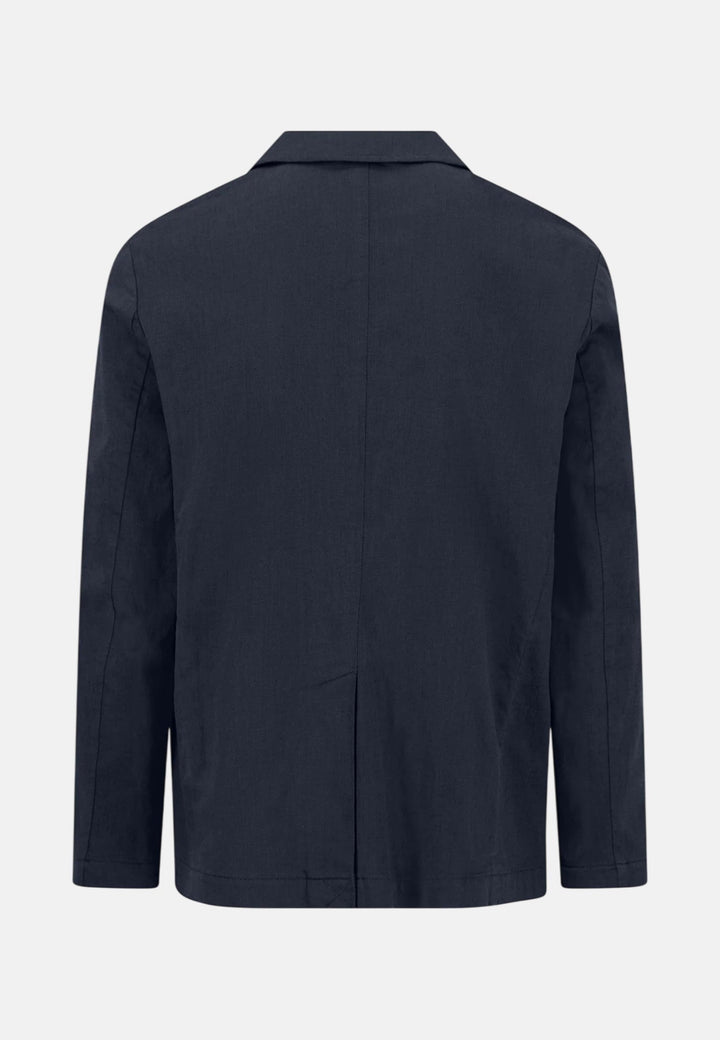 Fynch - Hatton Cotton Linen Blend Twotone Structured Blazer Dark Navy 16032820-688-M