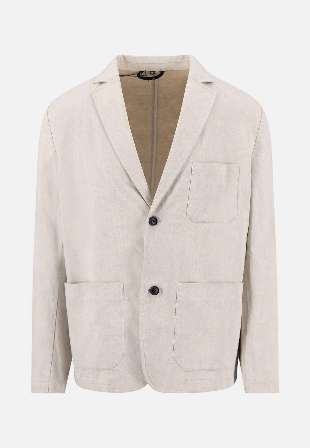 Fynch - Hatton Cotton Linen Blend Twotone Structured Blazer Stone - 16032820-834-M - fynch - hatton.co.uk