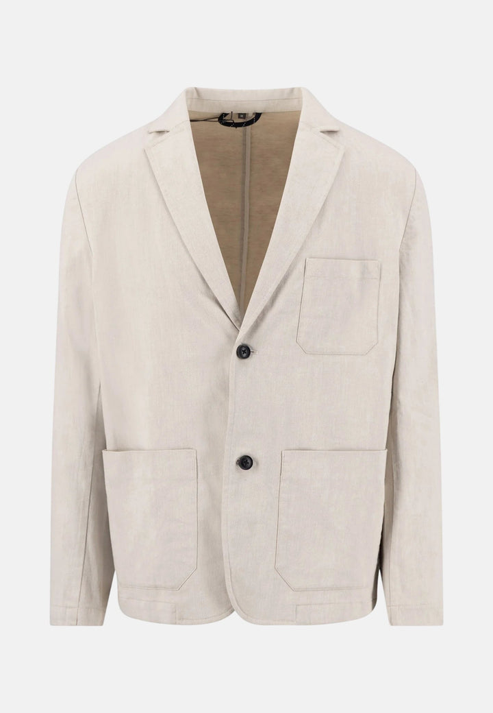 Fynch - Hatton Cotton Linen Blend Twotone Structured Blazer Stone 16032820-834-M