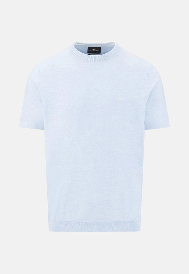 Fynch - Hatton Cotton Linen Fine Knit T-Shirt New Breeze 1603701-653-M
