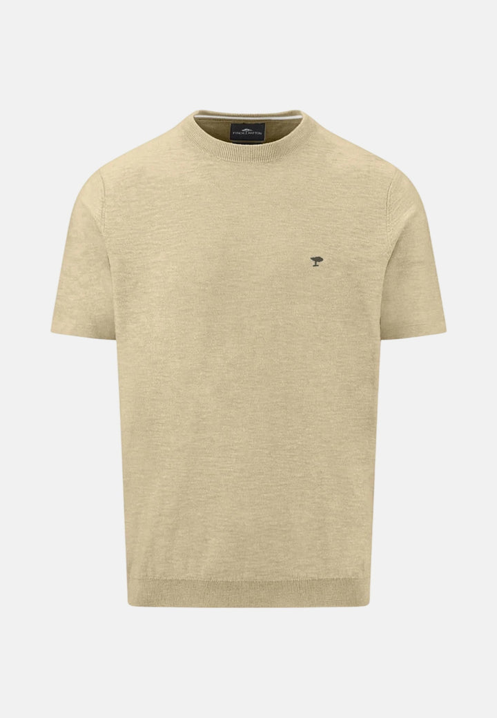 Fynch - Hatton Cotton Linen Fine Knit T-Shirt Pistachio 1603701-745-M