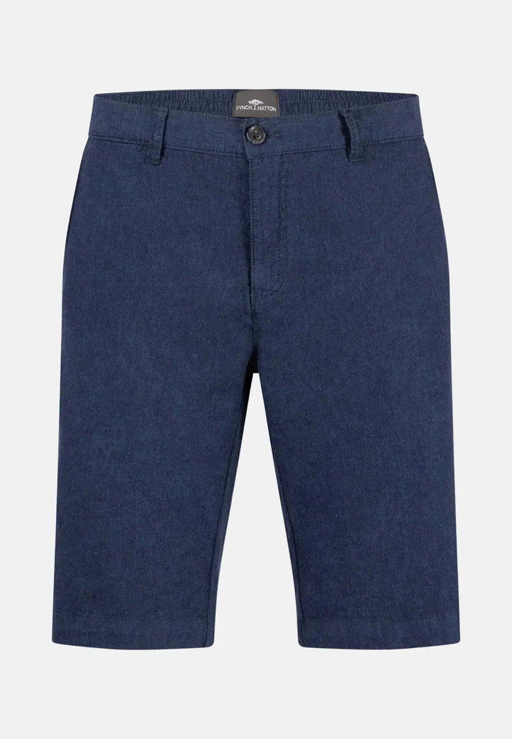 Fynch - Hatton - Cotton Linen Mix Shorts Navy - 15032819-688-S - uk