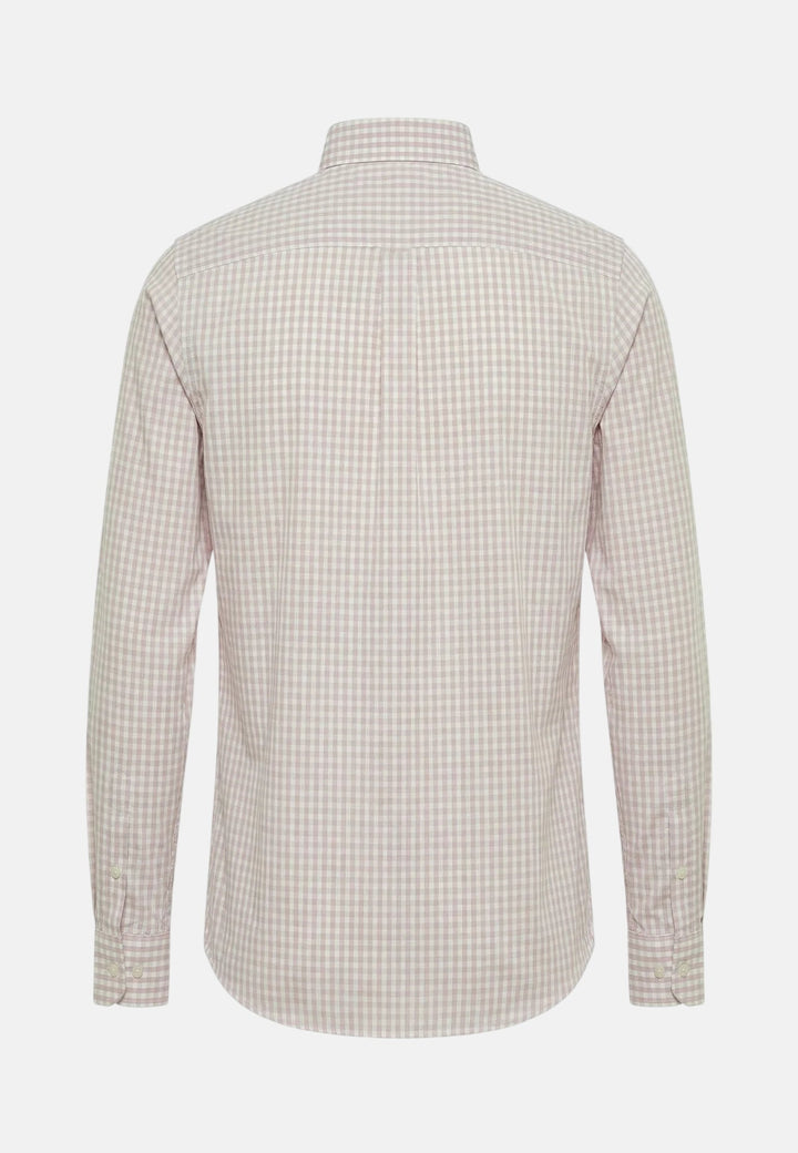 Fynch - Hatton Cotton Oxford Check Button Down Shirt Magnolia - 16138450-464-M - fynch - hatton.co.uk