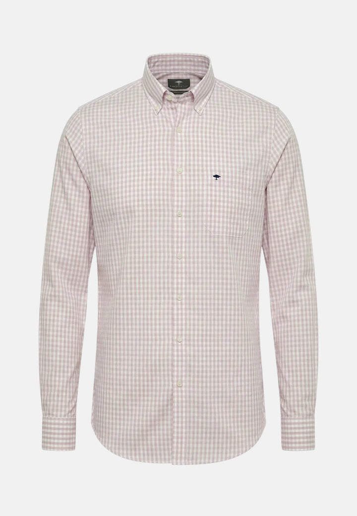 Fynch - Hatton Cotton Oxford Check Button Down Shirt Magnolia - 16138450-464-M - fynch - hatton.co.uk