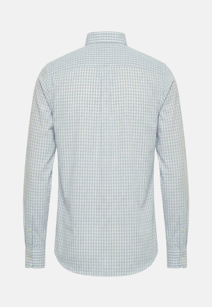 Fynch - Hatton Cotton Oxford Check Button Down Shirt New Breeze - 16138450-653-M - fynch - hatton.co.uk