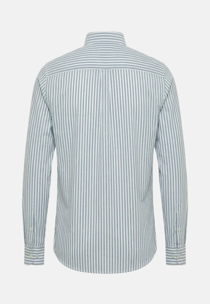 Fynch - Hatton Cotton Oxford Stripe Button Down Shirt Harbour Blue - 16138440-654-M - fynch - hatton.co.uk