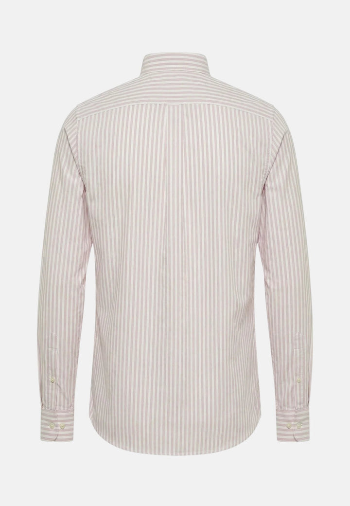 Fynch - Hatton Cotton Oxford Stripe Button Down Shirt Magnolia - 16138440-464-M - fynch - hatton.co.uk