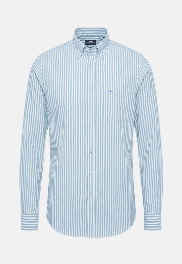 Fynch - Hatton Cotton Oxford Stripe Button Down Shirt New Breeze - 16138440-653-M - fynch - hatton.co.uk