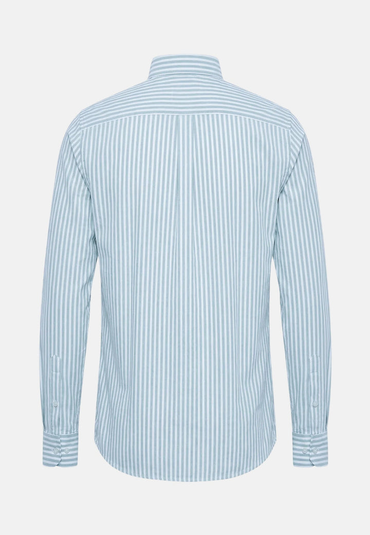 Fynch - Hatton Cotton Oxford Stripe Button Down Shirt New Breeze - 16138440-653-M - fynch - hatton.co.uk