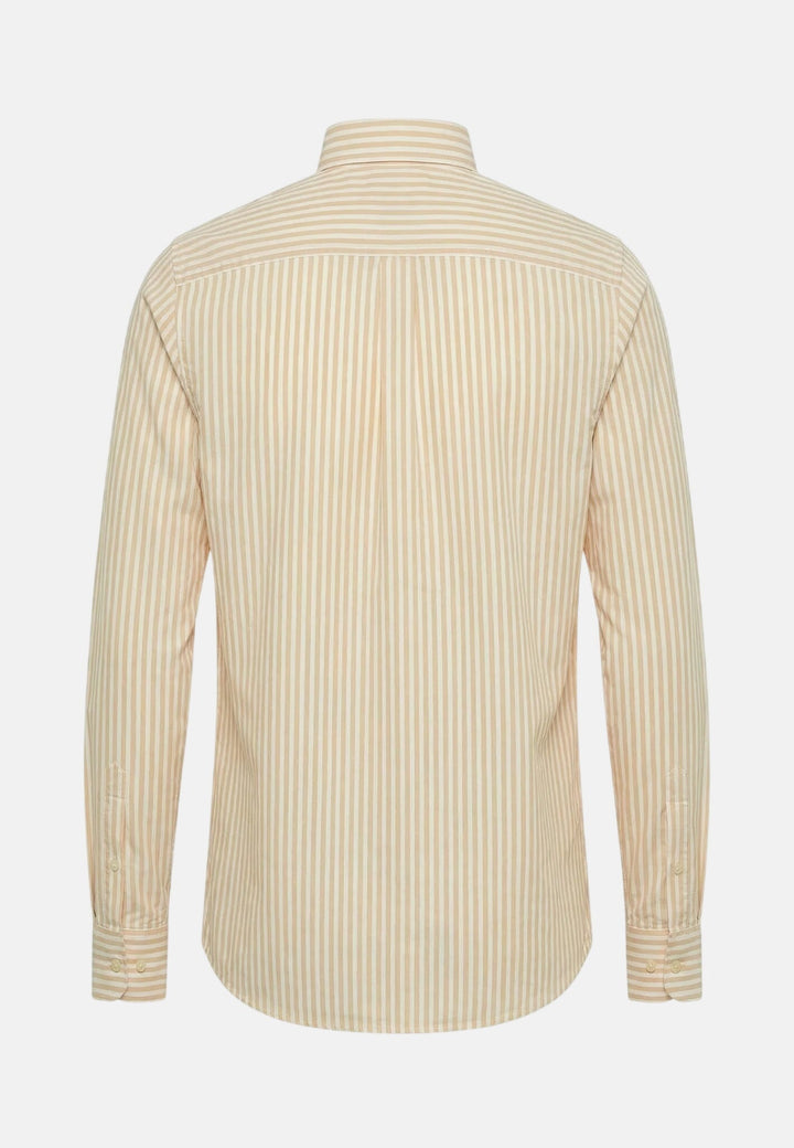 Fynch - Hatton Cotton Oxford Stripe Button Down Shirt Tangerine - 16138440-212-M - fynch - hatton.co.uk