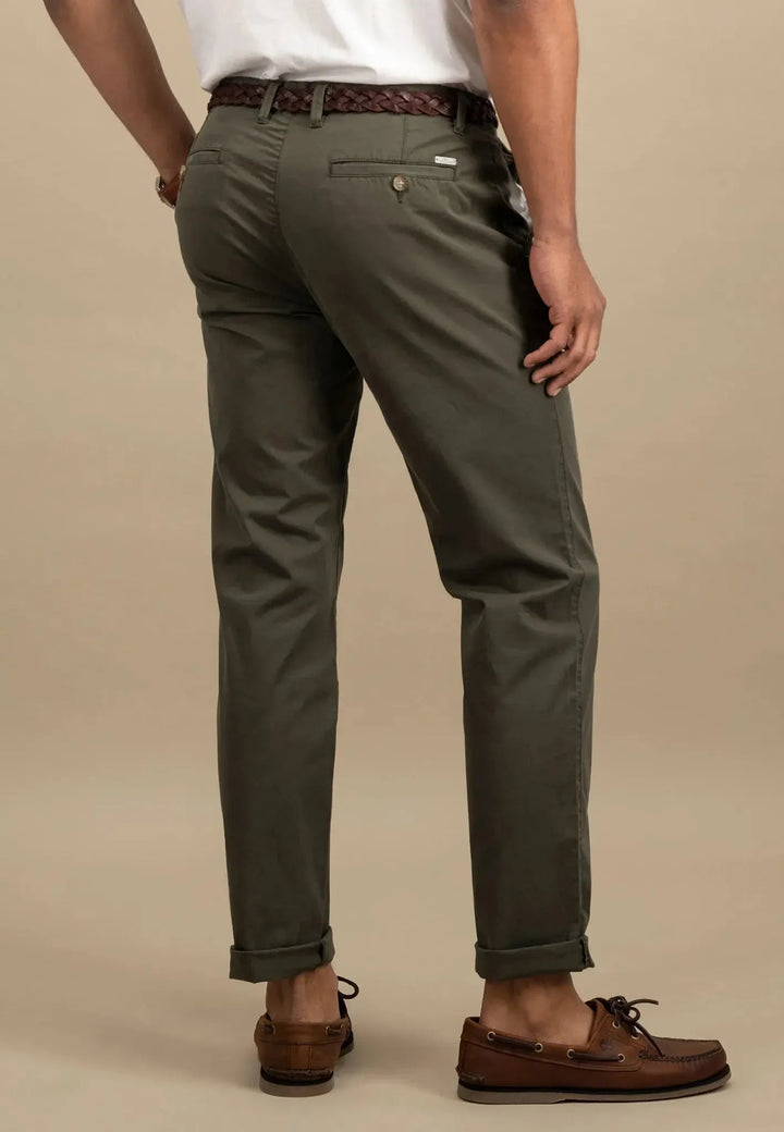 Fynch - Hatton - Cotton Stretch Chinos Dusty Forest - 15022830-716-32-32 - uk