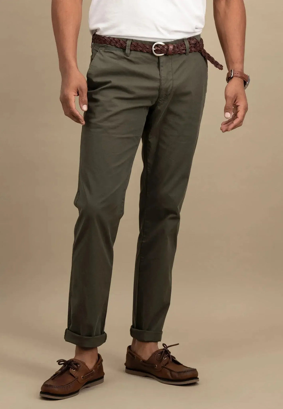Fynch - Hatton - Cotton Stretch Chinos Dusty Forest - 15022830-716-32-32 - uk