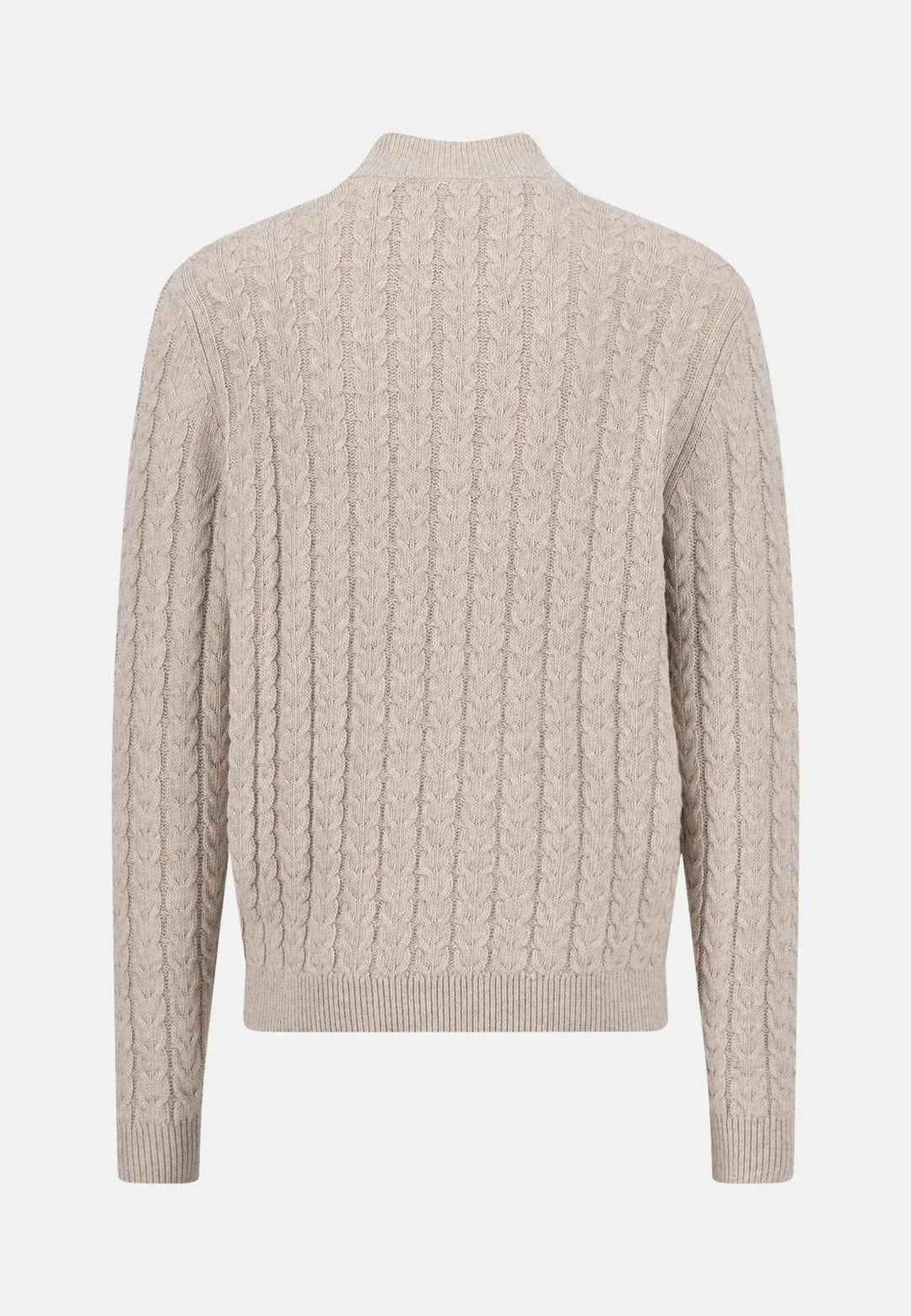 Fynch - Hatton Cotton - Wool Button Neck Cable Knit Sweater New Off - White 1511601-824-S