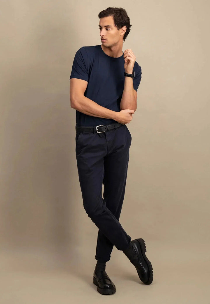 Fynch - Hatton - Crew Neck T-Shirt Navy - SNOS1500-685-S