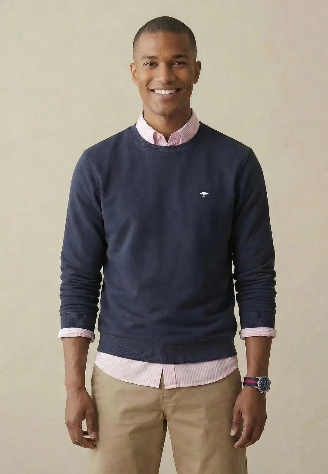 Fynch - Hatton Crewneck Sweatshirt Navy - 16131350-690-M - fynch - hatton.co.uk