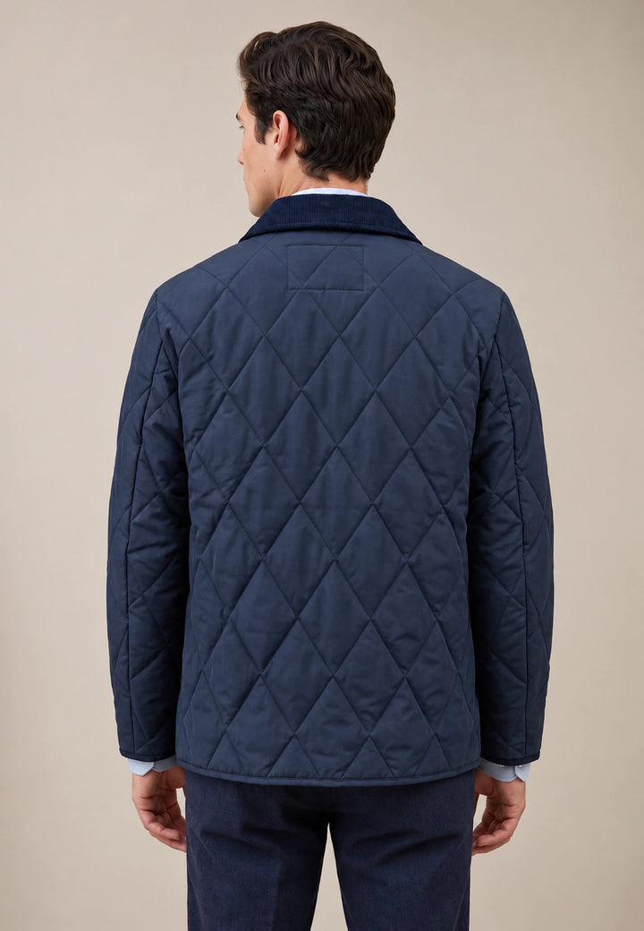 Fynch-Hatton Diamond Quilted Lightweight Jacket Dark Navy 16092617-688-M