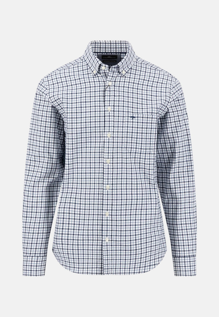 Fynch-Hatton Dobby Check Button Down Shirt Air Blue 16086190-660-M
