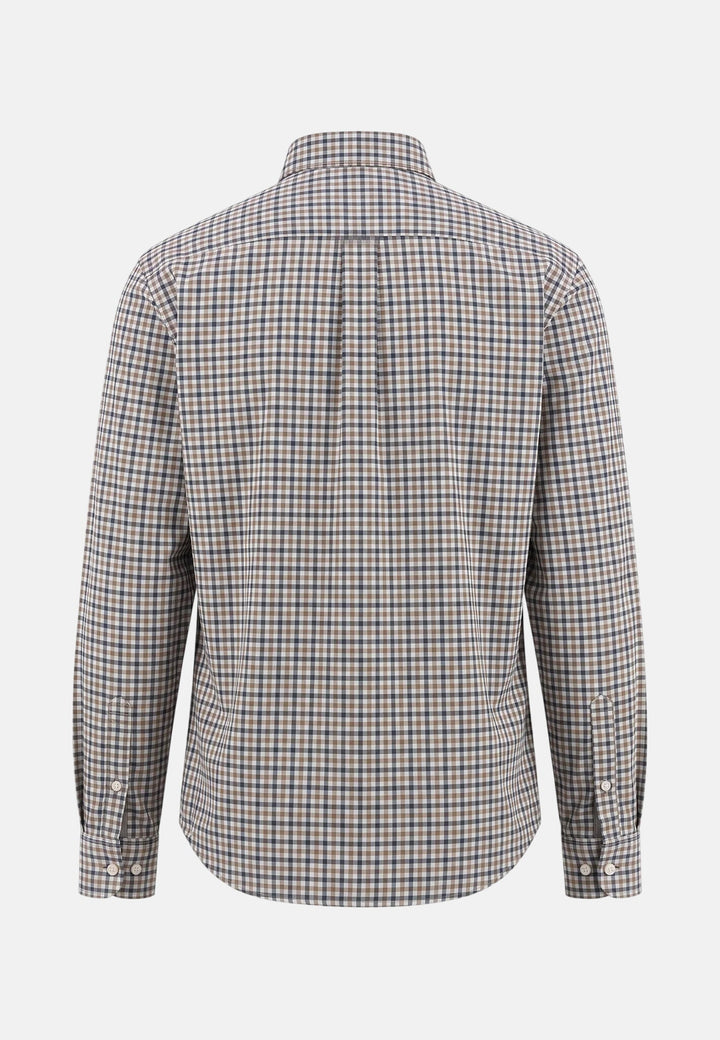 Fynch-Hatton Dobby Check Button Down Shirt Teal 16086190-673-S
