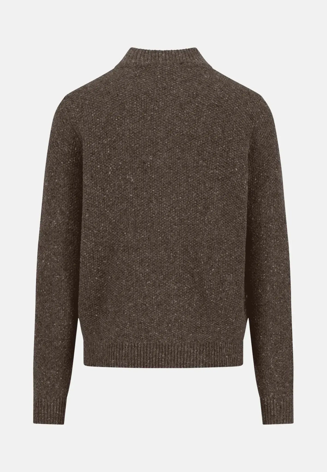 Donegal Wool 1/4 Zip Cable Knit Dark Chocolate – FYNCH-HATTON, image 2 of 3