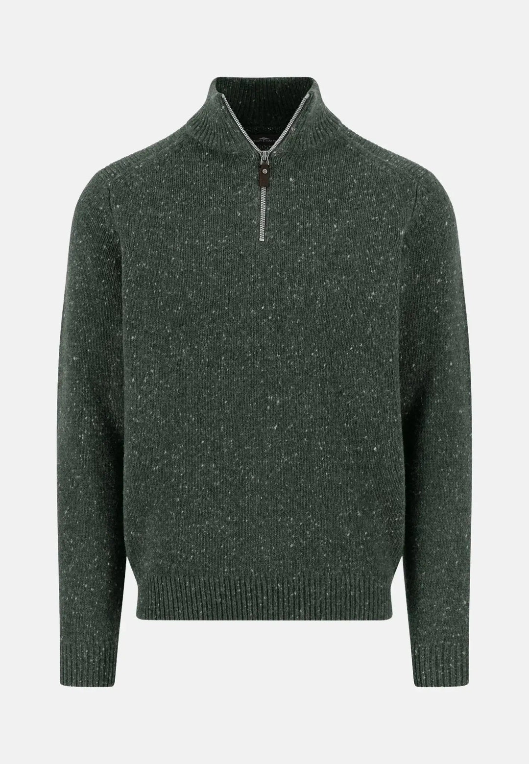 Fynch - Hatton Donegal Wool 1/4 Zip Knit Dark Ivy 1510346-737-S