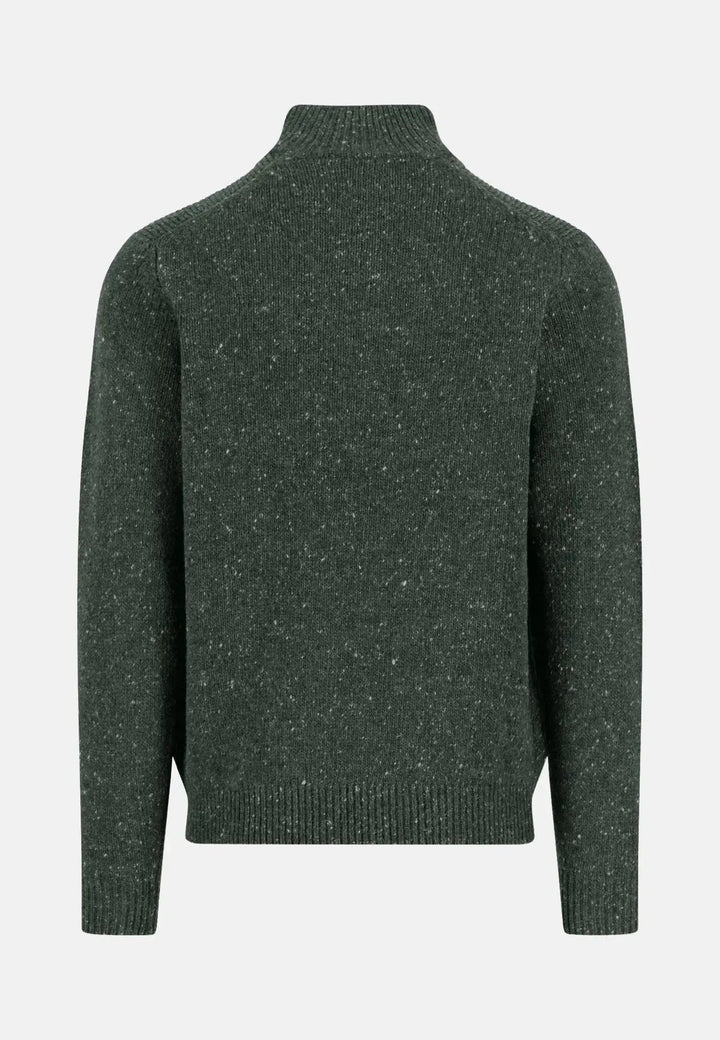 Fynch - Hatton Donegal Wool 1/4 Zip Knit Dark Ivy 1510346-737-S
