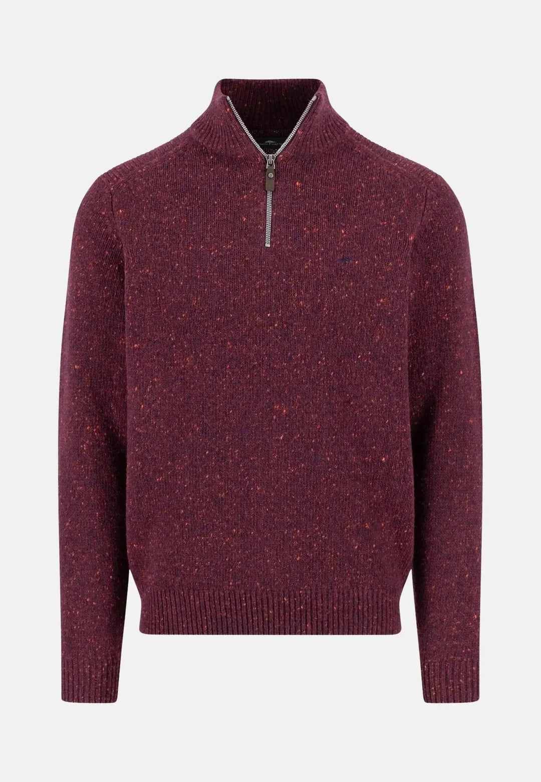 Fynch - Hatton Donegal Wool 1/4 Zip Knit Deep Merlot 1510346-368-S