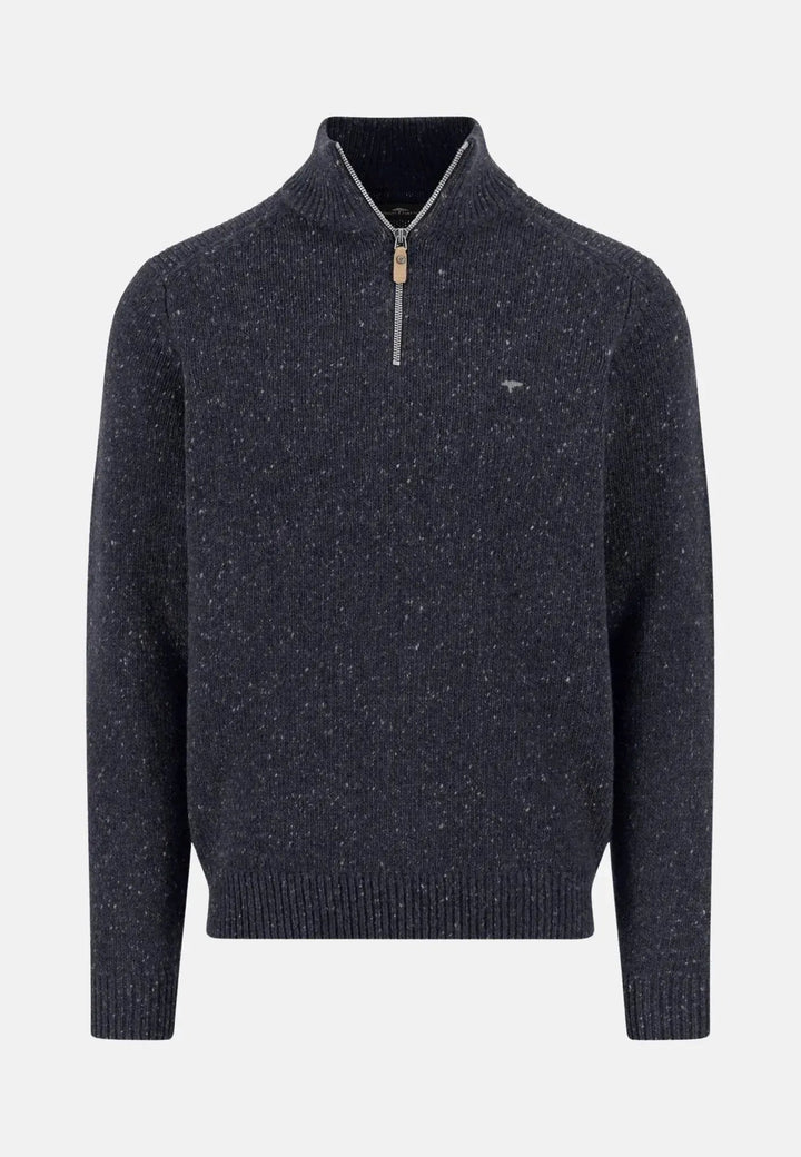 Fynch - Hatton Donegal Wool 1/4 Zip Knit Navy 1510346-690-S