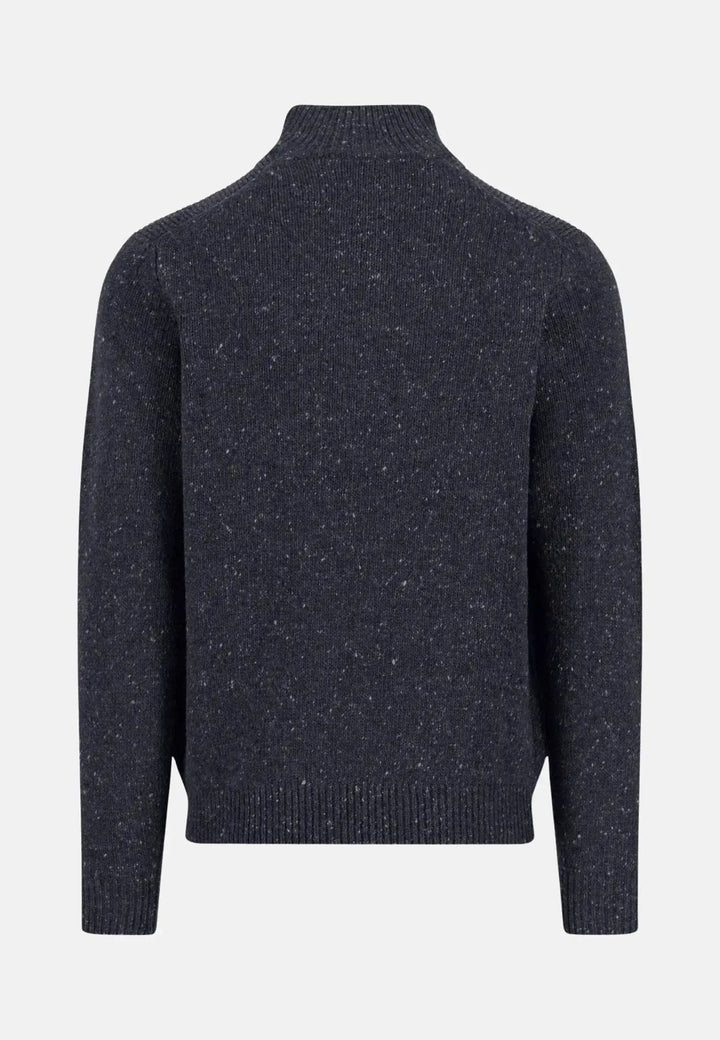 Fynch - Hatton Donegal Wool 1/4 Zip Knit Navy 1510346-690-S
