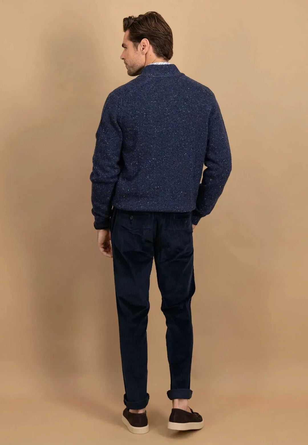 Fynch - Hatton Donegal Wool Zip Cardigan Navy 1510347-690-S