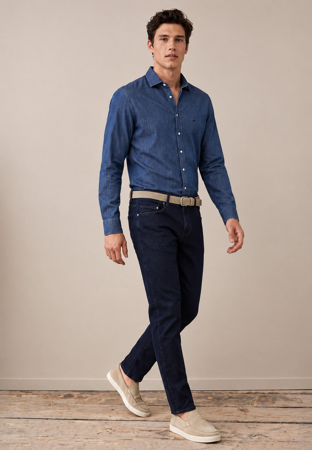 Fynch-Hatton Egyptian Denim Kent Collar Shirt Ink Blue 16089413-661-S