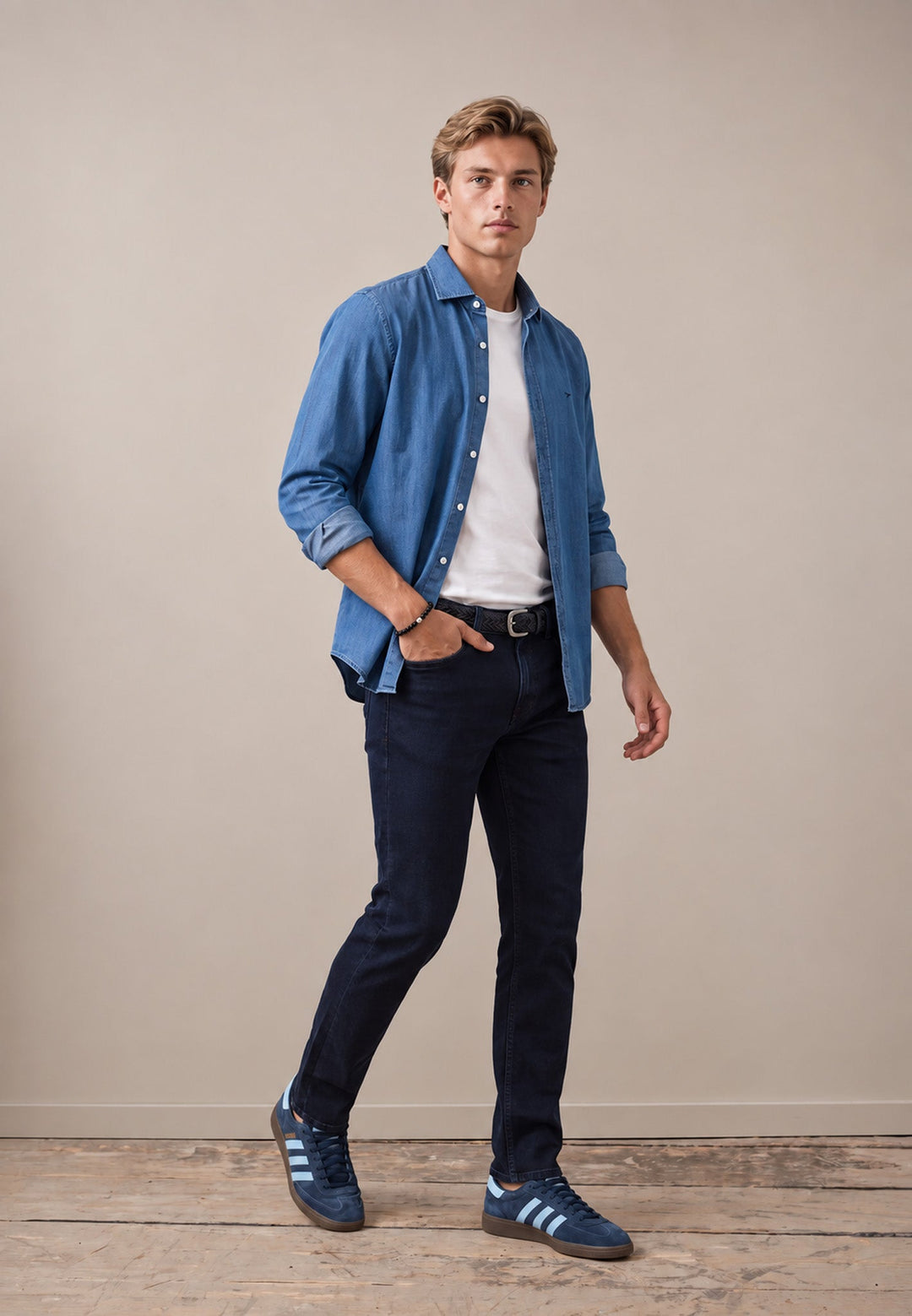Fynch-Hatton Egyptian Denim Kent Collar Shirt Midnight 16089413-672-S