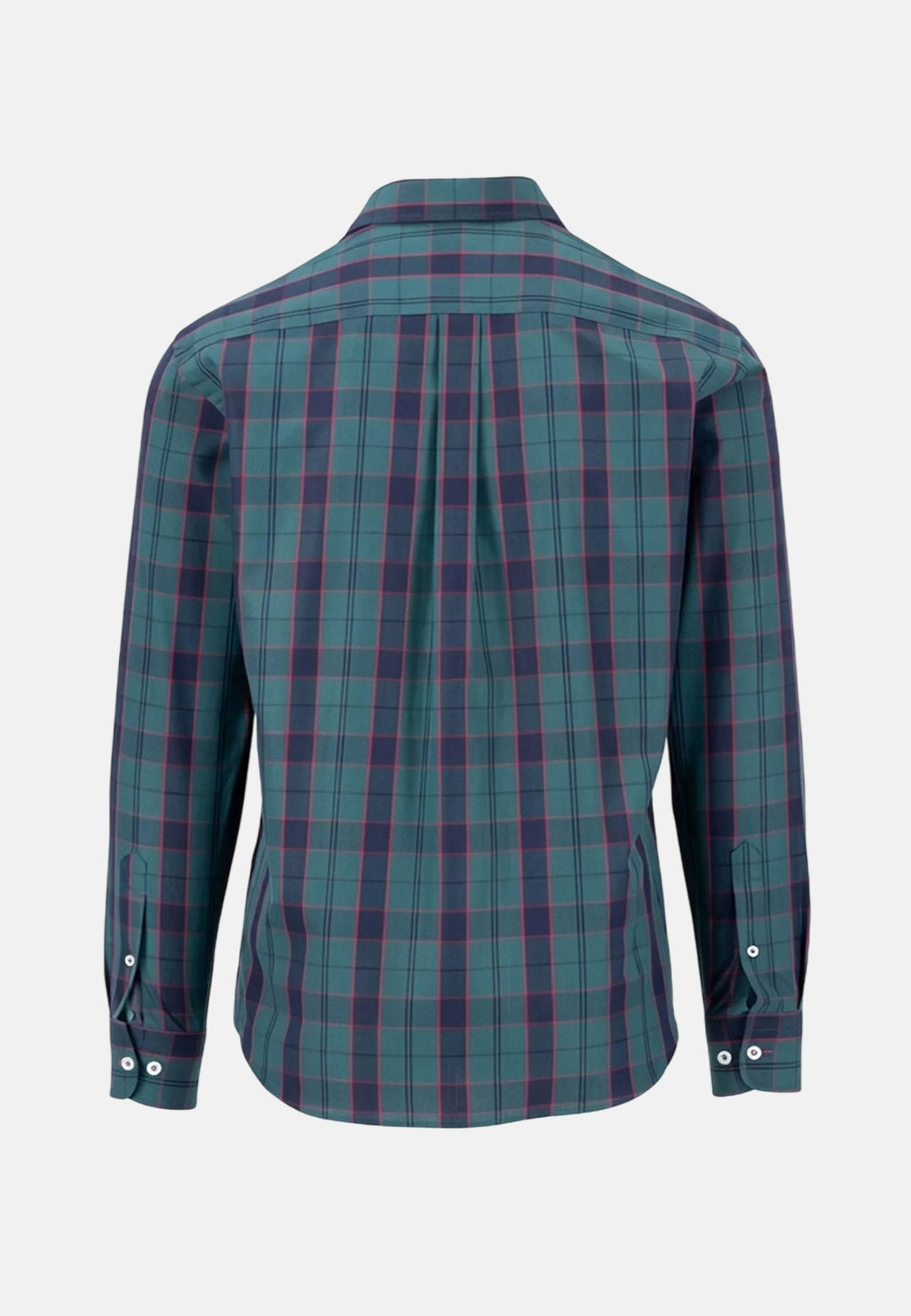 Fynch-Hatton Egyptian Poplin Check Kent Collar Shirt Teal 16089403-673-M