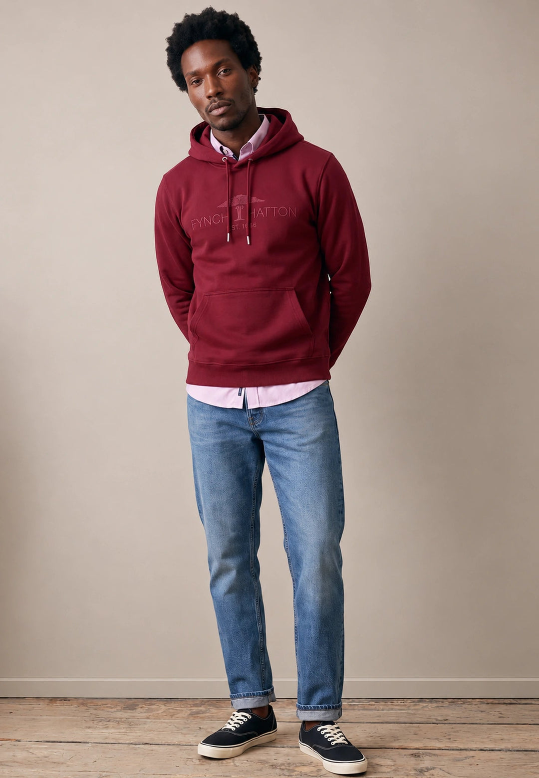 Fynch-Hatton Embroidered Logo Hoodie Brick 16141355-346-S