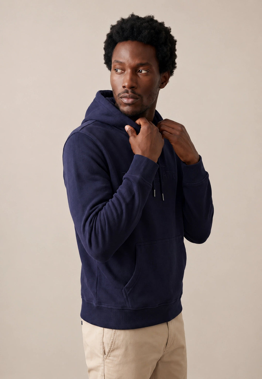 Fynch-Hatton Embroidered Logo Hoodie Navy 16141355-685-S