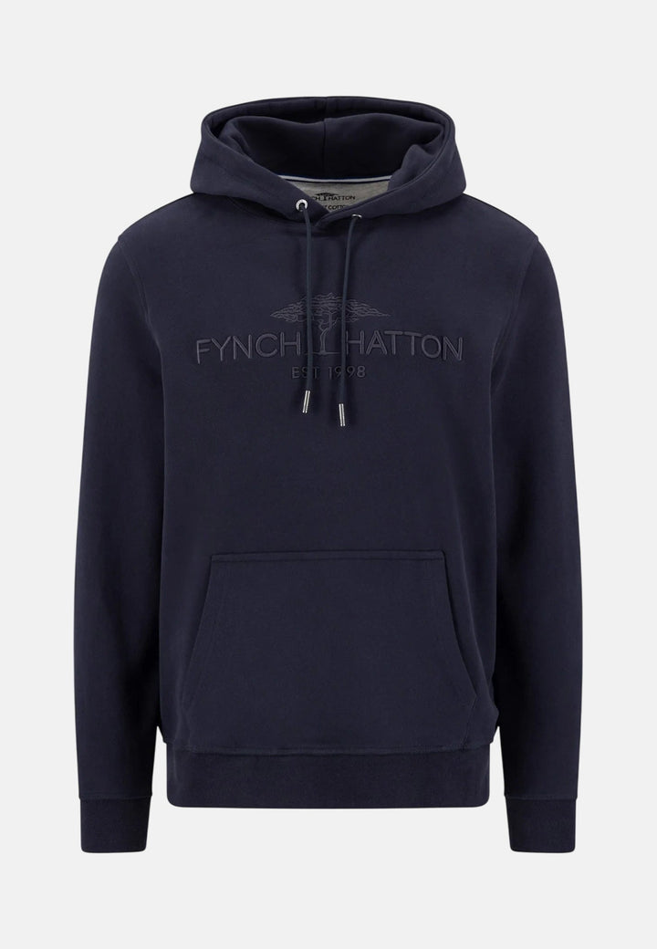 Fynch-Hatton Embroidered Logo Hoodie Navy 16141355-685-S