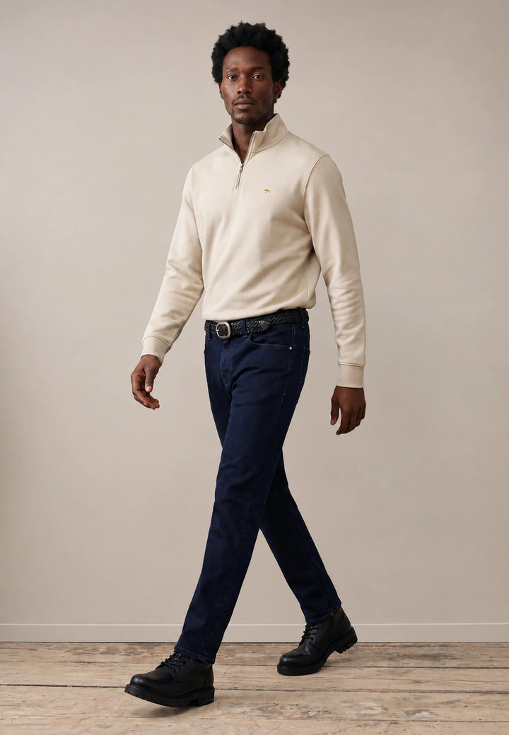 Fynch-Hatton Essential 1/4 Zip Sweatshirt Clay 16141351-848-S