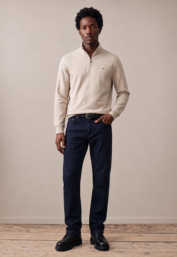 Fynch-Hatton Essential 1/4 Zip Sweatshirt Clay 16141351-848-S