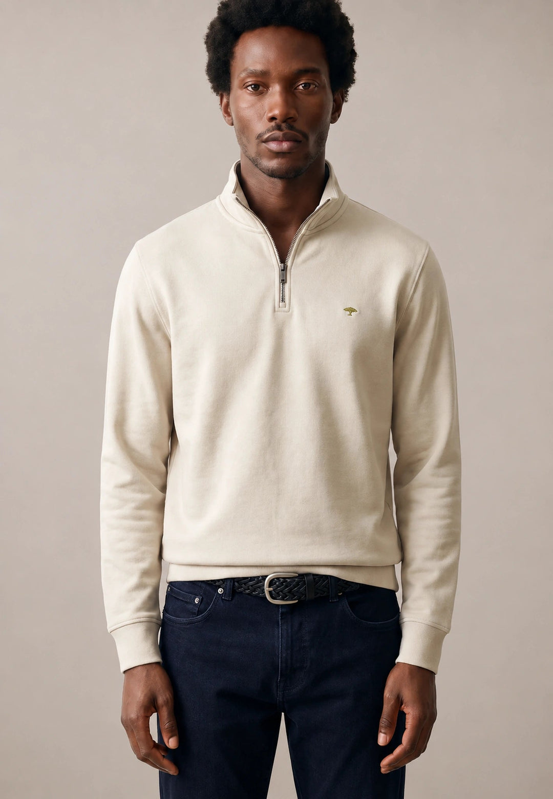 Fynch-Hatton Essential 1/4 Zip Sweatshirt Clay 16141351-848-S