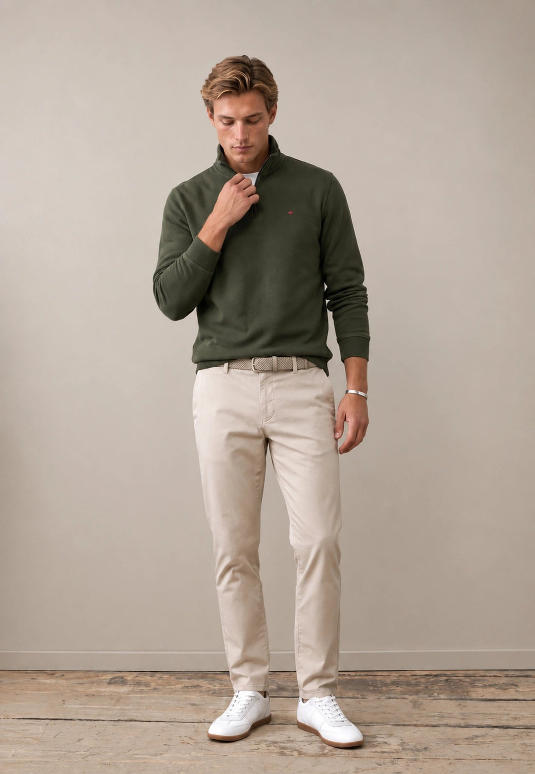 Fynch-Hatton Essential 1/4 Zip Sweatshirt Cypress 16141351-749-M