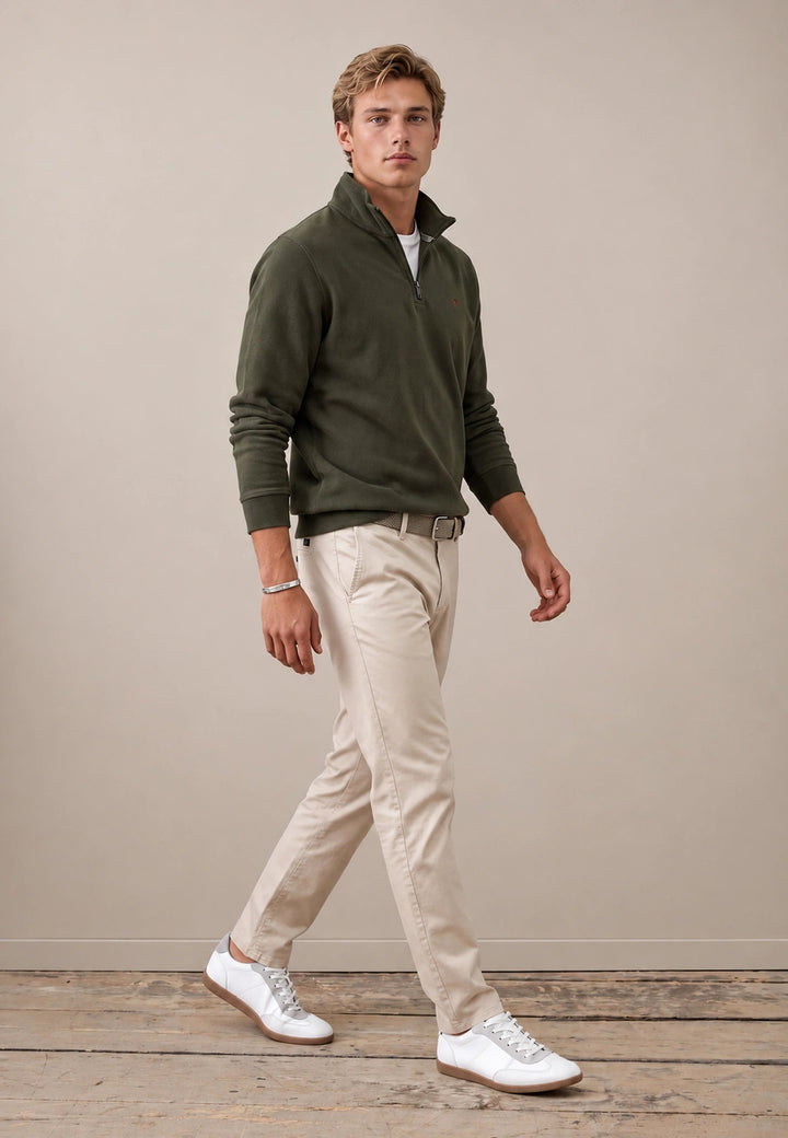 Fynch-Hatton Essential 1/4 Zip Sweatshirt Cypress 16141351-749-M